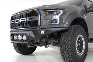 Ford Raptor F-150 Bumper - Front - Addictive Desert Designs - Bomber - Hammer Black with Satin Black panels - `17-`20 Ford Raptor F-150 Bumper - Front - Addictive Desert Designs - Bomber - Hammer Black with Satin Black panels - `17-`20